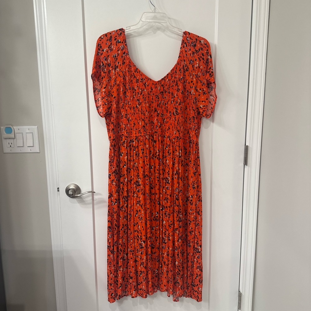 Torrid Smocked Top Cap Seeve Midi Dress - Picture 2 of 4
